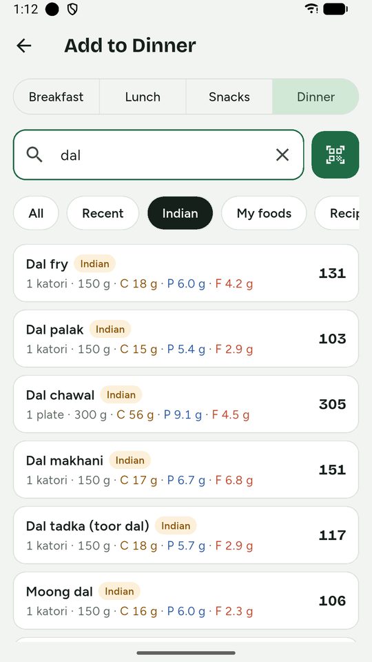 Search results for dal with Indian dishes measured in katori